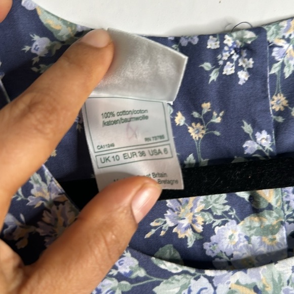 Laura Ashley floral print midi dress cotton size 8 - Picture 7 of 10